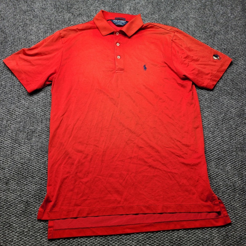 Polo Ralph Lauren Performance Golf Shirt Mens Red Pima Cotton Stretch 1923 Logo